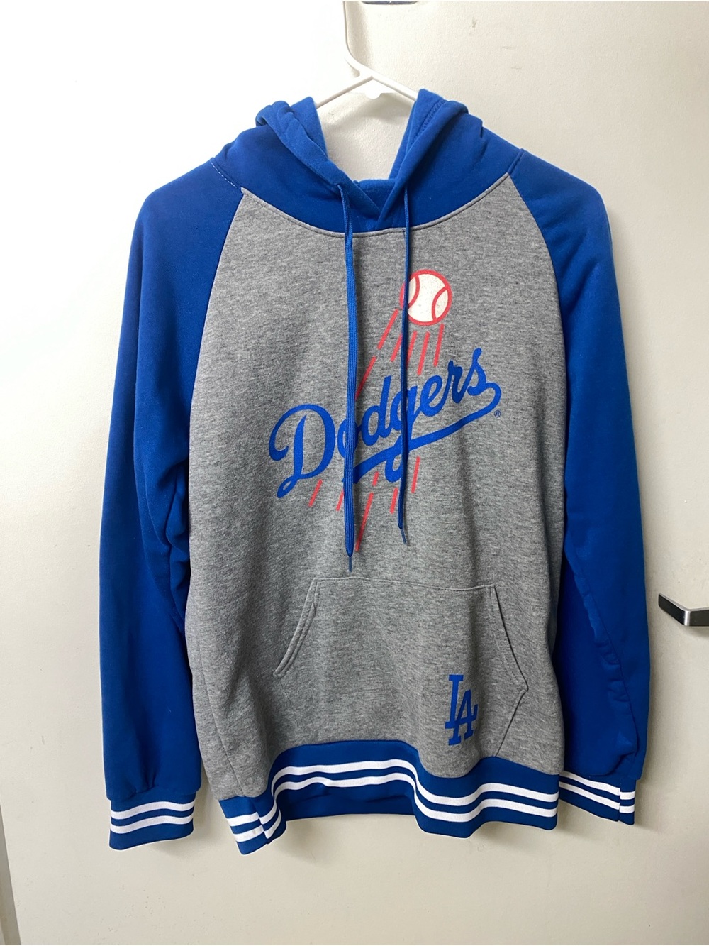 Los Angeles Dodgers Grey and Royal Blue Hooded Sweatshirt from game giveaway